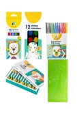 5 li Boya Seti Kuru Boya +  Sulu Boya + Pastel Boya + Keçeli Boya + Resim Defteri - 1