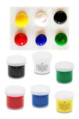 Parmak Boyası 6 Renk 25 ml 1 Paket 6 Lı Parmak Boya Anasınıfı Okul Öncesi Kreş Etkinlik - 2
