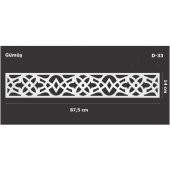 D-33 Gümüş 87,5 x 14 cm Sibu Aynalı Pleksi Mobilya Dolap Süsü - 1
