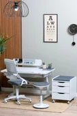 Creo Mobili Yükseklik ve Eğim Ayarlı, Sirius Standart Bilgisayar, Ofis ve Çalışma Masası Beyaz/Gri - 4