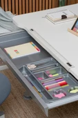 Creo Mobili Yükseklik ve Eğim Ayarlı, Sirius Standart Bilgisayar, Ofis ve Çalışma Masası Beyaz/Gri - 6