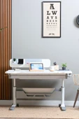 Creo Mobili Yükseklik ve Eğim Ayarlı, Sirius Standart Bilgisayar, Ofis ve Çalışma Masası Beyaz/Gri - 1