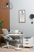 Creo Mobili Yükseklik ve Eğim Ayarlı, Sirius Simple Bilgisayar, Ofis ve Çalışma Masası Ekru/Gri - 4