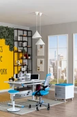 Creo Mobili Yükseklik ve Eğim Ayarlı, Vega Advanced Bilgisayar ve Çalışma Masası Takımı Beyaz/Mavi - 6