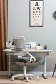 Creo Mobili Yükseklik ve Eğim Ayarlı, Sirius Simple Bilgisayar, Ofis ve Çalışma Masası Ekru/Gri - 3