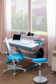 Creo Mobili Yükseklik ve Eğim Ayarlı, Sirius Premium Plus Bilgisayar, Çalışma Masası Seti Beyaz/Mavi thumbnail 3
