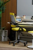 Creo Mobili Yükseklik ve Sırt Ayarlı Vega Çalışma Sandalyesi, Ofis ve Bilgisayar Koltuğu Sarı/Sarı - 3