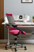 Creo Mobili Yükseklik ve Sırt Ayarlı Vega Çalışma Sandalyesi, Ofis ve Bilgisayar Koltuğu Fuşya/Fuşya - 1