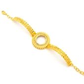 Çeyrek Altın Çerçeve Bileklik Çelik Altın Kaplama Arpa Model-BLZ-639 thumbnail 4