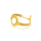 Çeyrek Altın Çerçeve Bileklik Çelik Altın Kaplama Arpa Model-BLZ-637 thumbnail 4