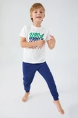 U.s. Polo Assn. 1315 Erkek Çocuk Writing Kısa Kol Pijama Takım - 2