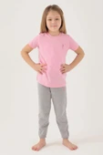 U.S. Polo Assn. 1449 Kız Çocuk Light Cute Pembe Kısa Kol Pijama Takım thumbnail 2