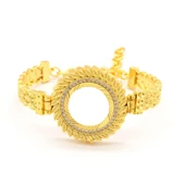 Çeyrek Altın Çerçeve Bileklik Çelik Altın Kaplama İşlemeli Model BLZ-638 thumbnail 1