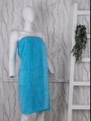 %100 Pamuk Kadın Cepli, Düğmeli, Plaj, Sauna, Hamam/Spa & Havuz Kıyafeti - 4