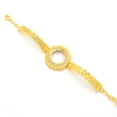 Çeyrek Altın Çerçeve Bileklik Çelik Altın Kaplama İşlemeli Model BLZ-638 thumbnail 2