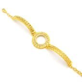 Çeyrek Altın Çerçeve Bileklik Çelik Altın Kaplama Arpa Model-BLZ-637 thumbnail 3