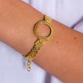 Çeyrek Altın Çerçeve Bileklik Çelik Altın Kaplama BLZ-647 thumbnail 2