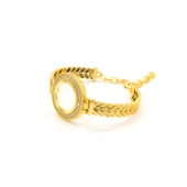 Çeyrek Altın Çerçeve Bileklik Çelik Altın Kaplama Arpa Model-BLZ-631 thumbnail 4