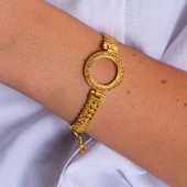 Çeyrek Altın Çerçeve Bileklik Çelik Altın Kaplama Arpa Model-BLZ-646 thumbnail 2