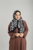 Siyah Desenli Şal Kesik Elyaf Pamuksu Leopar Dijital Baskılı 202125_01 thumbnail 1