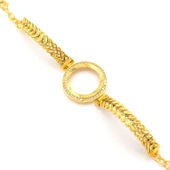 Çeyrek Altın Çerçeve Bileklik Çelik Altın Kaplama Arpa Model-BLZ-646 thumbnail 3