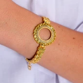 Çeyrek Altın Çerçeve Bileklik Çelik Altın Kaplama BLZ-634 thumbnail 2