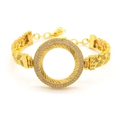 Çeyrek Altın Çerçeve Bileklik Çelik Altın Kaplama Arpa Model-BLZ-631 thumbnail 1