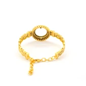 Çeyrek Altın Çerçeve Bileklik Çelik Altın Kaplama Örgü Model-BLZ-644 thumbnail 5