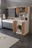 DF03101 Çamaşır Makinesi Dolabı Banyo Boy Dolabı thumbnail 7