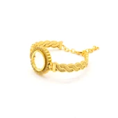 Çeyrek Altın Çerçeve Bileklik Çelik Altın Kaplama Örgü Model-BLZ-644 thumbnail 4