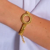 Çeyrek Altın Çerçeve Bileklik Çelik Altın Kaplama Arpa Model-BLZ-642 thumbnail 2