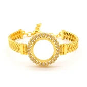 Çeyrek Altın Çerçeve Bileklik Çelik Altın Kaplama Arpa Model-BLZ-642 thumbnail 1