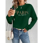 Lucky Life Kadın Uzun Kollu Bisiklet Yaka Desenli Viskon Iki Iplik Bluz - 2