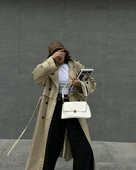 Beyaz Retro Baget Önden Kapaklı Kadın Omuz Ve El Çantası - 2