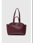 Bordo Fermuarlı Makyaj Çantalı El Ve Kadın Omuz Çantası - 2