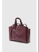 Bordo Fermuarlı Makyaj Çantalı El Ve Kadın Omuz Çantası - 1