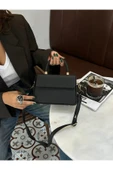 Lion Model Siyah Tasarım Kadın El Ve Omuz Çantası - 1