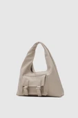 Kadın Yeni Sezon Bej Cepli Omuz Çantası - 1