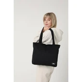 Siyah Lamine Kadın Omuz Çantası - 1