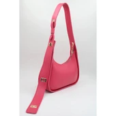 Yeni Sezon Fuşya Kadın Kademeli Askılı Çapraz Baget Omuz Çanta - 4