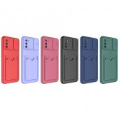 Galaxy A02S Kılıf Deri Görünümlü Kartlıklı Kamera Korumalı Silikon - 2