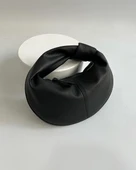 Kadın Siyah Mini Baget Düğüm Detaylı Fermuarlı El Çanta - 2