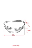 Akrilik Barok Mürdüm Orta Boy Oval Meyve & Salata Kasesi & Karıştırma Kabı / 1,6 Lt  (CAM DEĞİLDİR) - 5