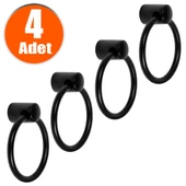 Cordia Sarkaç Mobilya Mutfak Çekmece Dolap Dolabı Kulpu Kulbu Mat Siyah Metal Halka Kulp (4 ADET) - 1