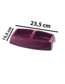 2'li Küçük Yavru Kedi Mama ve Su Kabı 23,5 x 15,5 cm Plastik - 2