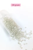 Dökme Cam Kum Boncuk (8/0) 3 mm - 20 Gram - Şeffaf Gümüş - BNC160 - 1