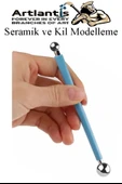 Top Uçlu Seramik ve Kil Modelleme Seti 4 lü 1 Paket Polimer Kil Şekillendirme Çömlek Oyma Çiçek Marzipan Mandala Top Ütü - 2
