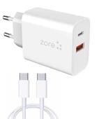 Zore XMac Serisi X9 22W Seyahat Şarj Başlığı ve Type-C to Type-C Kablo - 1