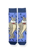 Tekli Unisex Anime Desenli Mavi Renkli Esnek Nem Alabilen Pamuklu Çorap thumbnail 1