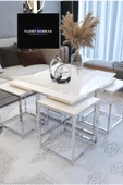 Florit Mobilya 4 1 Orta Sehpa Kare,Lüks Mdf Model 2 - 2